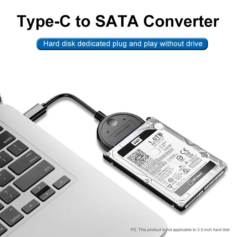 Sata 3 to CŸ ̺, USB 3.1, USB C to SATA , ִ 6 Gbps , 2.5 ġ SSD HDD ϵ ̺, 22  SATA ̺